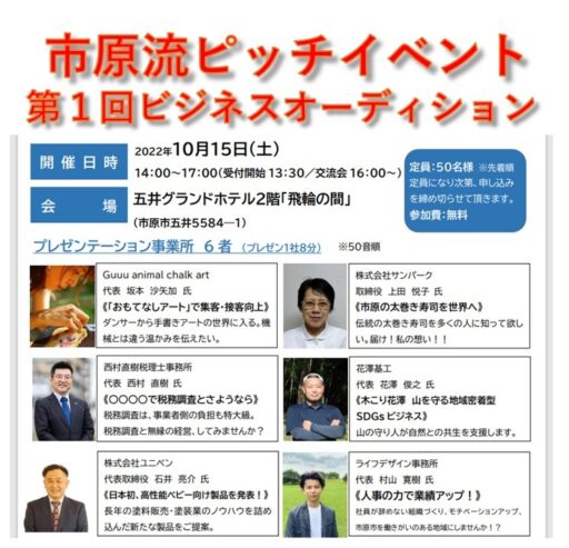 市原流ピッチイベント　第1回ビジネスオーディション