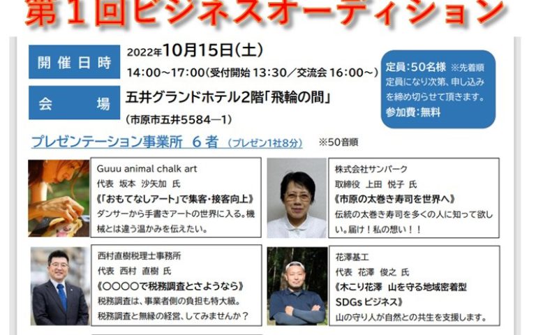 市原流ピッチイベント 第1回ビジネスオーディション