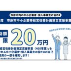 市原市中小企業等経営改善計画策定支援事業補助金の活用を
