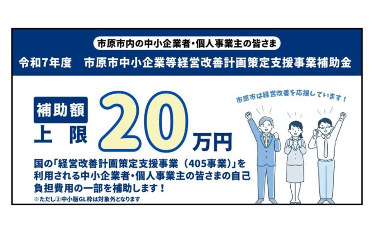 市原市中小企業等経営改善計画策定支援事業補助金の活用を